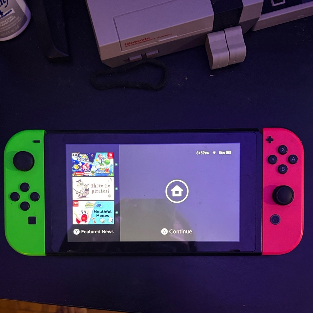 Nintendo Switch Console - Neon Pink and Neon Green joycons